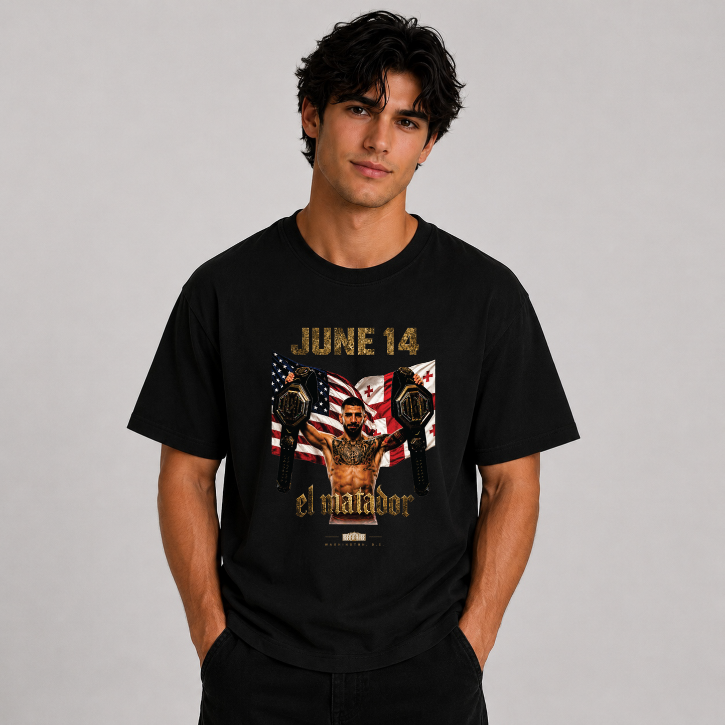 Ilia Topuria "Champion of June 14" T-Shirt –black Edition