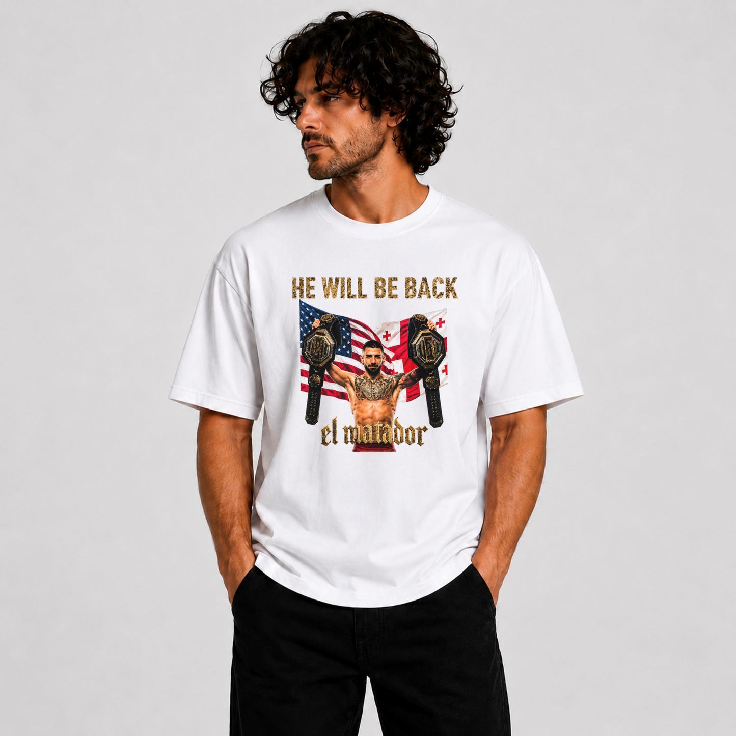 Ilia Topuria "El Matador" T-Shirt block – White Edition
