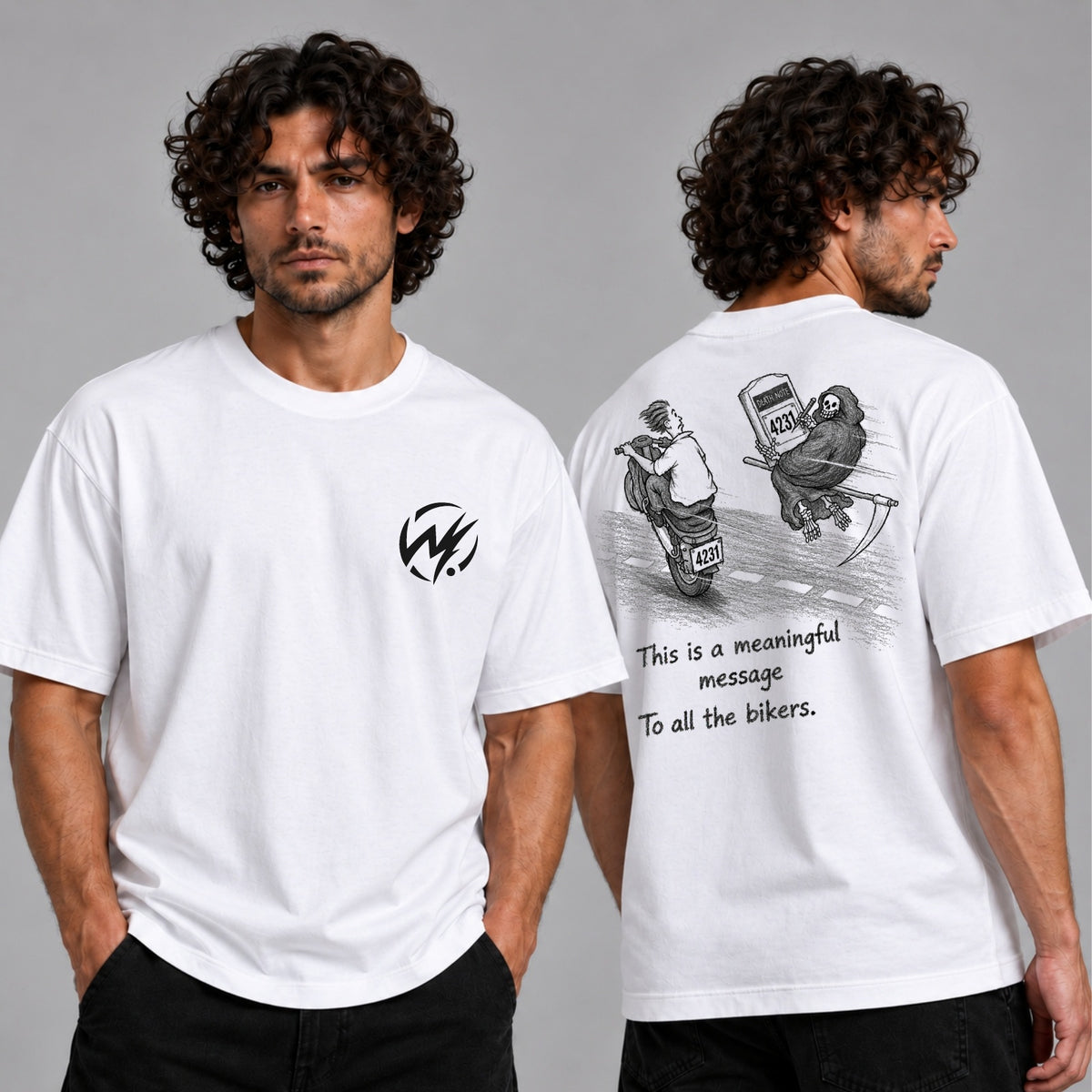Death Rides Along – Vintage Biker Graphic T-Shirt