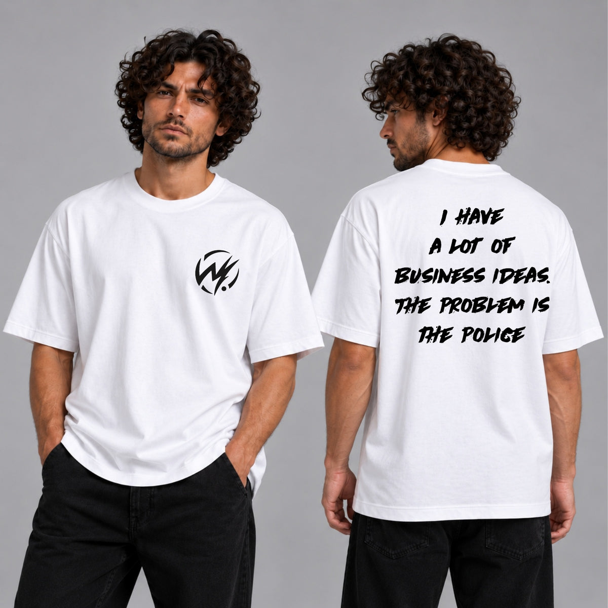 Business Ideas – The Problem Is the Police Graphic T-Shirt | White Streetwear Tee