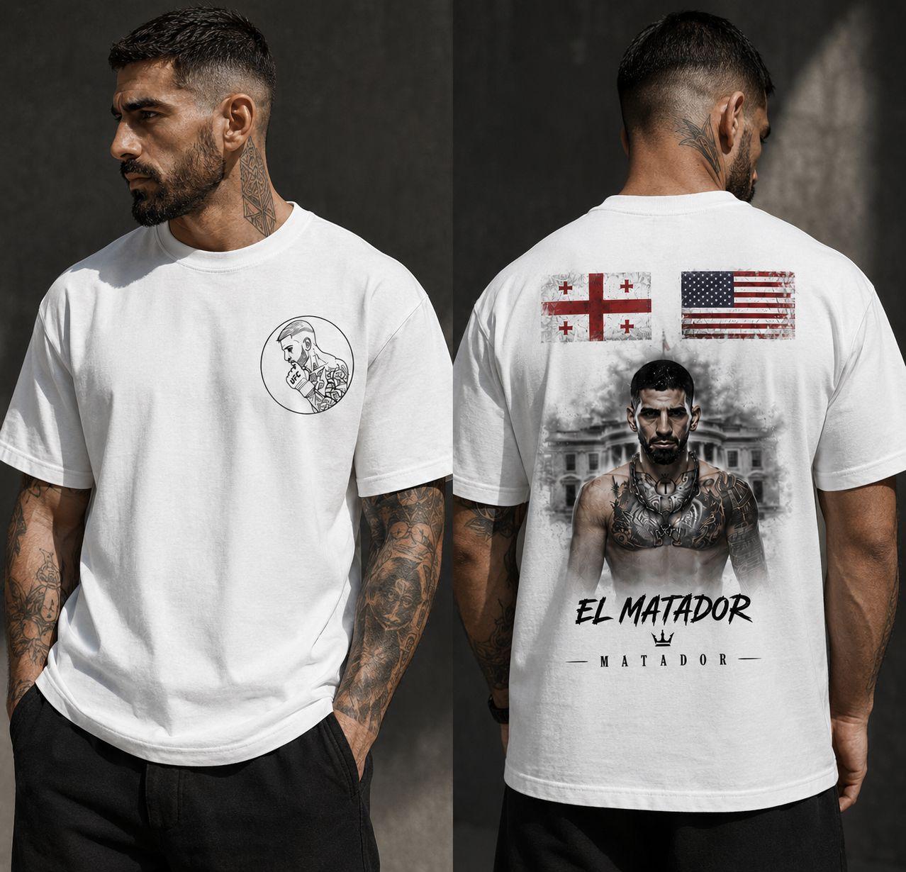 Ilia Topuria "El Matador" Oversized T-Shirt – White Edition