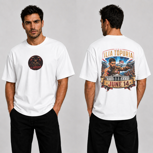 Ilia Topuria "June 14" T-Shirt – Premium Edition white
