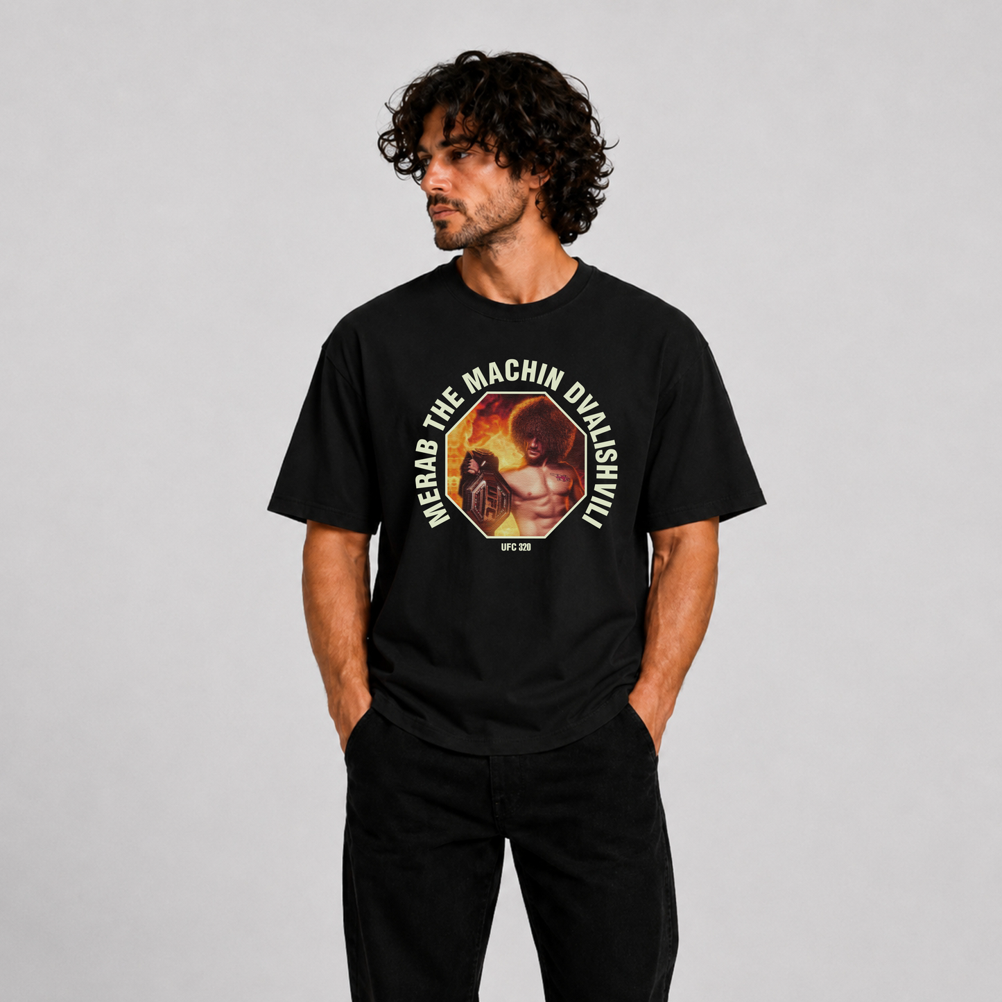 Merab Dvalishvili "The Machine" Premium Graphic T-Shirt – UFC Champion Edition