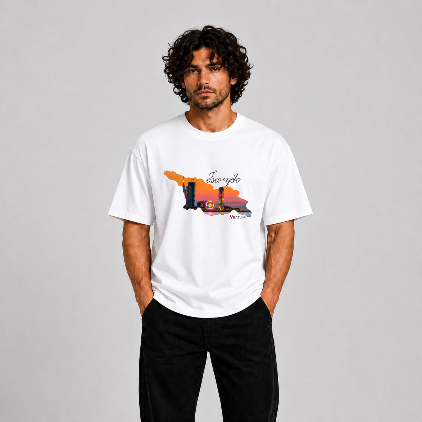 Batumi Georgia Premium Graphic T-Shirt – Sunset Skyline Edition