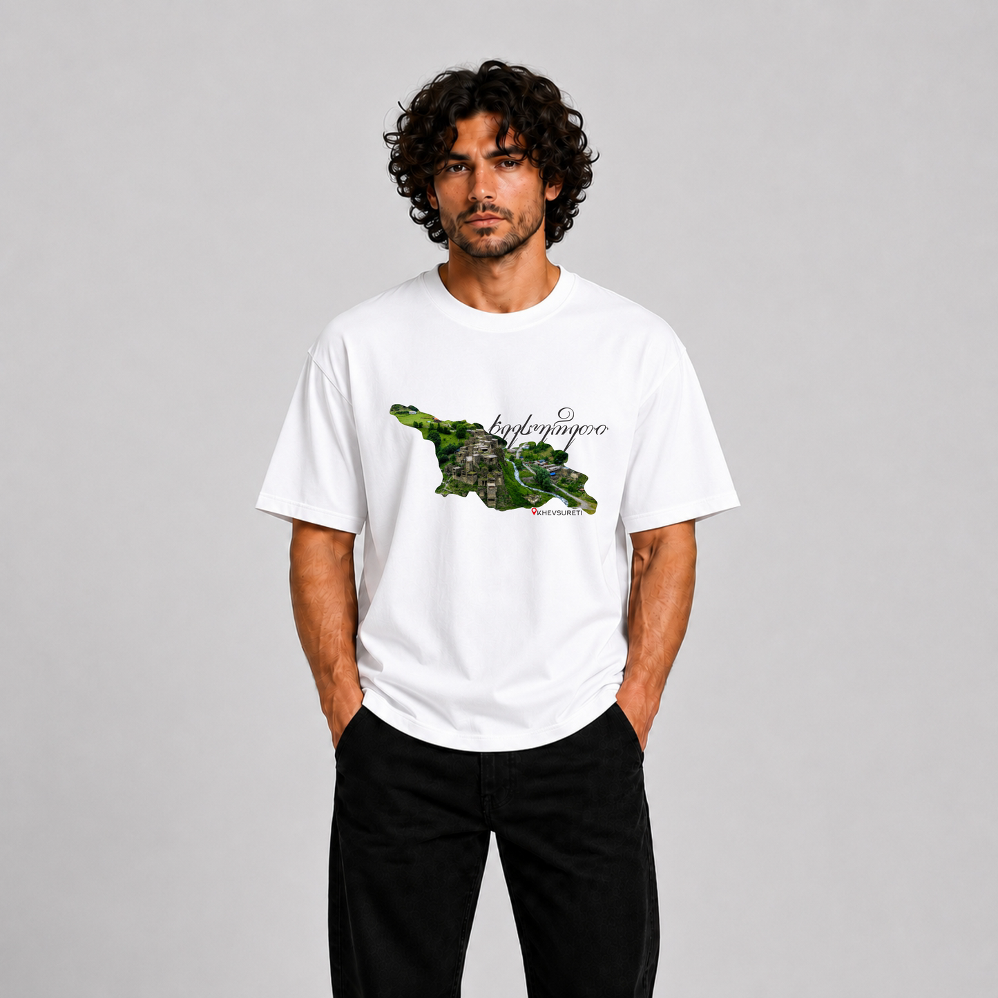 Khevsureti Georgia Premium Graphic T-Shirt – Mountain Heritage Edition