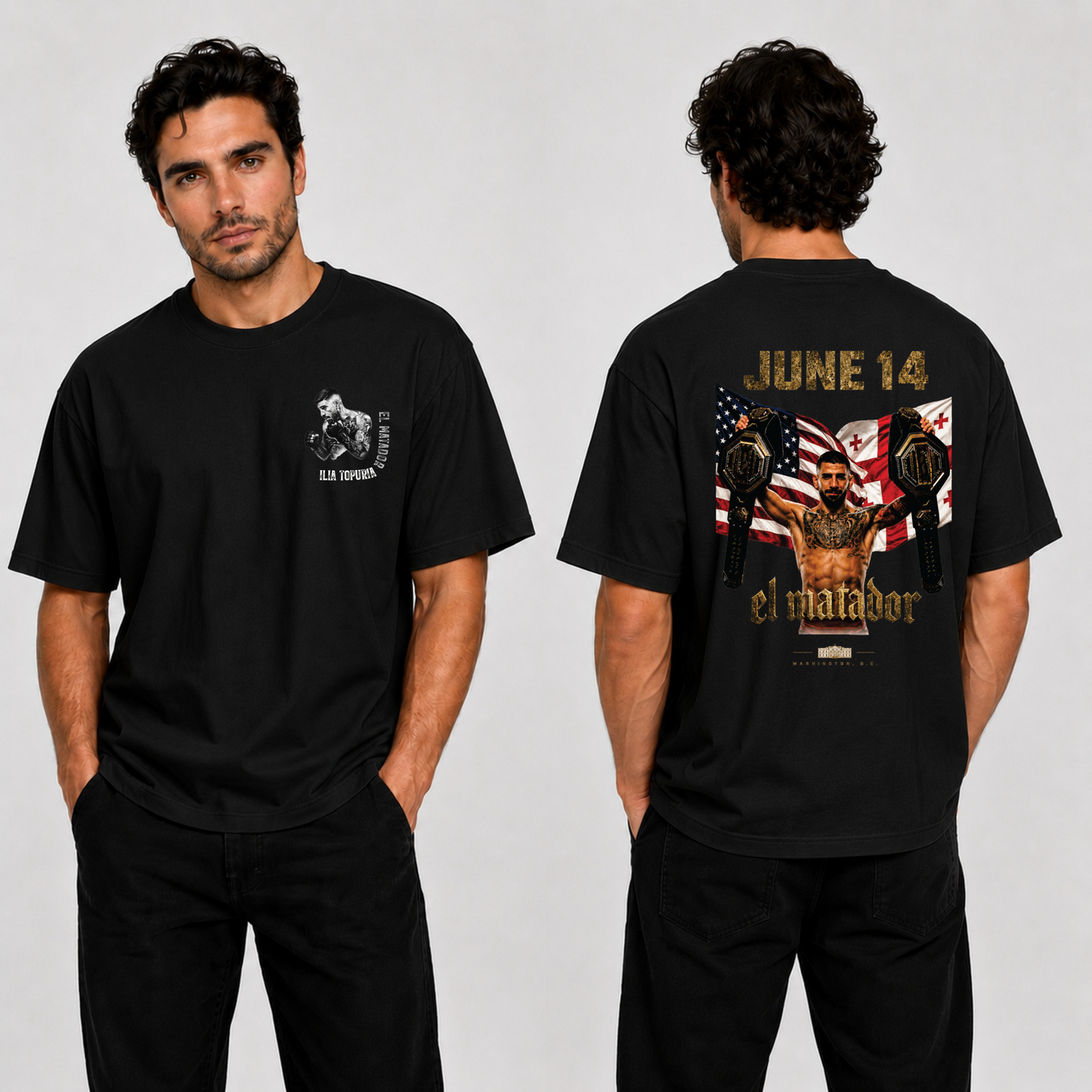 Ilia Topuria "Champion of June 14" T-Shirt –black Edition