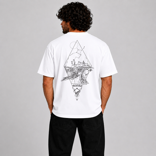 Tbilisi Skyline & Falcon Graphic T-Shirt Block– Premium Unisex Georgian Heritage Tee