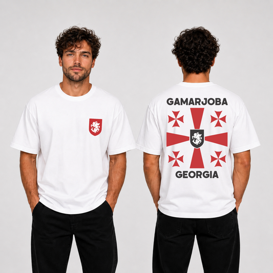Gamarjoba Georgia T-Shirt Block – Premium Unisex Georgian Heritage Graphic Tee