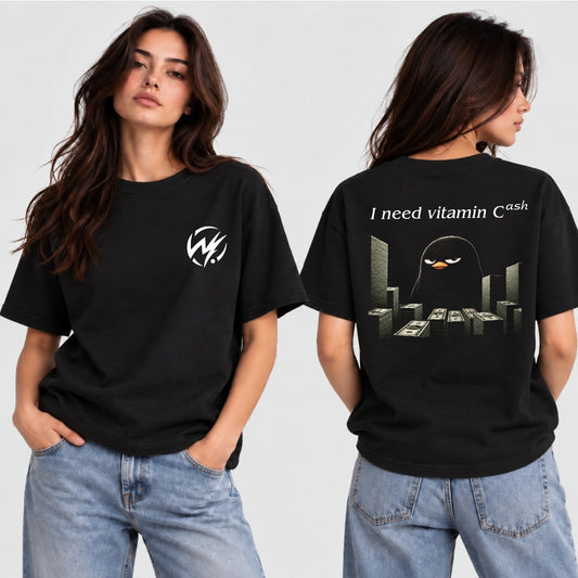 I Need Vitamin Cash Black Graphic T-Shirt