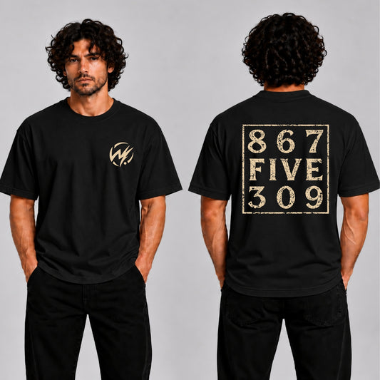 867 FIVE 309 Black Graphic T-Shirt