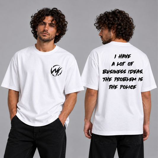 Business Ideas – The Problem Is the Police Graphic T-Shirt | White Streetwear Tee